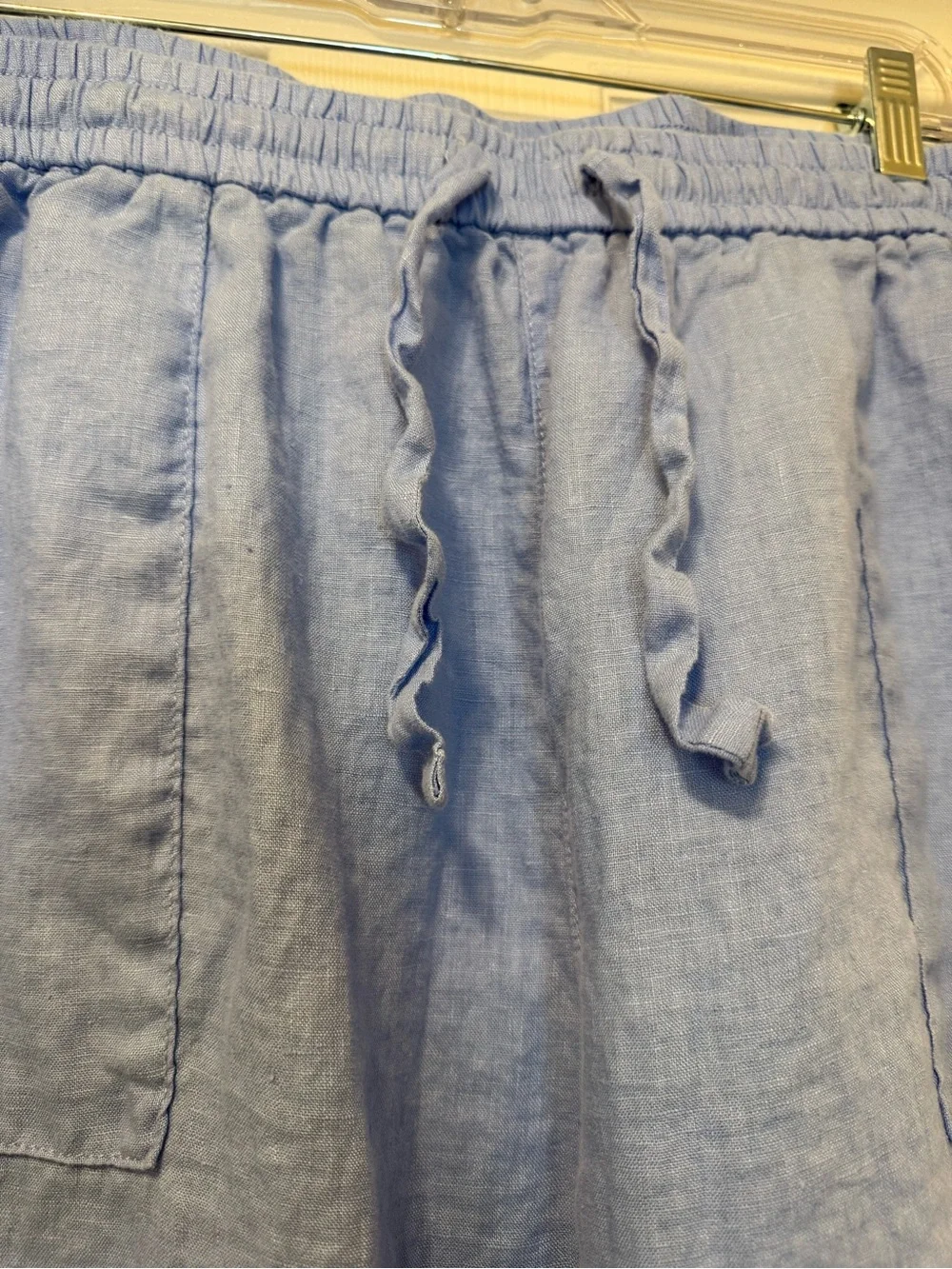Banana Republic Light Blue Drawstring 100% Linen Pants